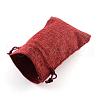 Polyester Imitation Burlap Packing Pouches Drawstring Bags ABAG-R005-14x10-06-2