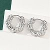 Twist Brass Cubic Zirconia Hoop Earrings EJEW-Q016-18P-1