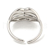 Non-Tarnish 304 Stainless Steel Lip Open Cuff Ring for Women X-RJEW-A043-20P-3
