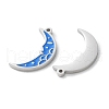 304 Stainless Steel Enamel Pendants STAS-M102-21P-05-2