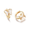 Brass Micro Pave Clear Cubic Zirconia Huggie Hoop Earrings EJEW-I246-01G-B-2