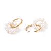 Mother's Day Jewellery Natural Pearl Beaded Ring Shape Hoop Earring EJEW-JE04696-4