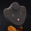 Ion Plating(IP) 304 Stainless Steel & Plastic Flower Pendant Necklaces for Women NJEW-P320-02G-01-1