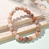 Natural Plum Blossom Jasper Beads Stretch Bracelets X-BJEW-F380-01-B08-5