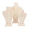 Bust Wooden Necklace Display Stands NDIS-WH0009-17-7