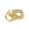 Brass Micro Pave Clear Cubic Zirconia Charms ZIRC-F132-38G-3
