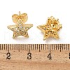 Brass Micro Pave Clear Cubic Zirconia Stud Earrings EJEW-D305-21G-01-4