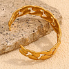 304 Stainless Steel Cuff Bangles for Women BJEW-B134-01G-1