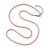 2MM Braided Round Polycotton Cord Necklace Making with Alloy Lobster Claws Clasps and Iron End Chains NJEW-Q031-01D-2
