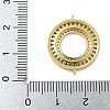 Rack Plating Brass Clear Cubic Zirconia Ring Connector Charms KK-A234-075G-3