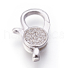 Brass Micro Pave Cubic Zirconia Lobster Claw Clasps KK-O106-28-2