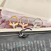 304 Stainless Steel Clear Cubic Zirconia Bat Hoop Cartilage Earrings WG1F324-04-4