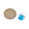 7Pcs Glass Butterfly Pendants PALLOY-JF03138-01-2