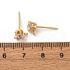 Brass Micro Pave Cubic Zirconia Stud Earring Findings KK-F898-14C-G-4