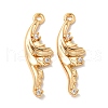 Brass Micro Pave Clear Cubic Zirconia Pendants KK-K378-18G-1