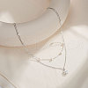 Flower Natural Freshwater Pearl Pendant Necklaces NJEW-G153-04P-2