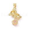 Brass Micro Pave Cubic Zirconia Pendants KK-E074-03G-02-2