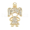 Rack Plating Brass Micro Pave Cubic Zirconia Pendants KK-H509-30G-1