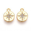 Brass Micro Pave Cubic Zirconia Charms KK-N261-77G-1