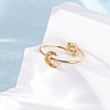 304 Stainless Steel Open Cuff Ring for Women RJEW-A071-01A-G-3