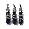 Natural Amethyst Pendants G-A241-01P-02-1