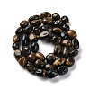 Natural Yellow Blue Tiger Eye(Dyed & Heated) Beads Strands G-G146-A17-01-3