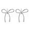 Bowknot Brass Stud Earrings for Women EJEW-S216-04C-P-1