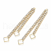 Brass Rhinestone Cup Chain Big Pendants KK-Q735-405G-1