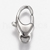 Non-Tarnish Polished 316 Surgical Stainless Steel Lobster Claw Clasps X-STAS-Z013-05A-2