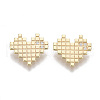 Brass Micro Pave Clear Cubic Zirconia Charms KK-S356-068-NF-1