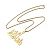 304 Stainless Steel Arabic Pendant Box Chain Necklaces for Women Men NJEW-R013-06G-4