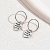 Vintage Punk Style Brass Heart Hoop Earrings XL2786-4