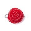 Opaque Resin Red Rose Flower Links Connector Charms PALLOY-JF02750-02-1