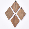 Undyed Walnut Wood Pendants WOOD-T023-06-1
