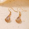 Elegant Brass Teardrop Flower Basket Dangle Earrings PV0025-4