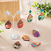 Beadthoven 16Pcs 8 Styles Transparent Resin & Walnut Wood Pendants RESI-BT0001-30-7