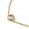 Stainless Steel & Falt Round Glass Ring Bracelets for Women BJEW-G719-03G-2
