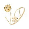 Lotus Alloy Arm Cuff Bangles for Girl Women AJEW-A063-01D-G-4