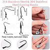 SUNNYCLUE 40Pcs 2 Styles 316 Stainless Steel & 304 Stainless Steel Earring Hooks STAS-SC0008-31-2