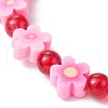 Handmade Flower Polymer Clay Stretch Bracelets BJEW-JB09825-02-3