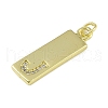 Brass Micro Pave Clear Cubic Zirconia Pendants KK-P266-06G-J-2