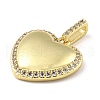 Rack Plating Brass Micro Pave Cubic Zirconia Pendant X-KK-H456-03G-2