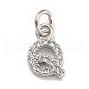 Initial Letter Brass with Cubic Zirconia Charms KK-Q814-26Q-P-1