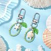 Starfish Turtle Synthetic Turquoise & Glass Seed Beads Pendant Decorations HJEW-JM03052-02-1