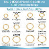 Beebeecraft 300Pcs 6 Styles 304 Stainless Steel Open Jump Rings STAS-BBC0004-55-2