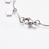 304 Stainless Steel Flower Charm Bracelets BJEW-G628-04P-3