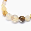 Natural Citrine Graduated Beads Necklaces and Bracelets Jewelry Sets SJEW-L132-05-3
