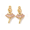 Brass Micro Pave Cubic Zirconia Pendants KK-K382-26G-01-1