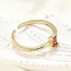 Brass Micro Pave Cubic Zirconia Cuff Rings for Women RJEW-H247-19G-02-2