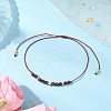 Natural Round Garnet Beads Braided Bead Bracelets for Women BJEW-JB11655-05-1